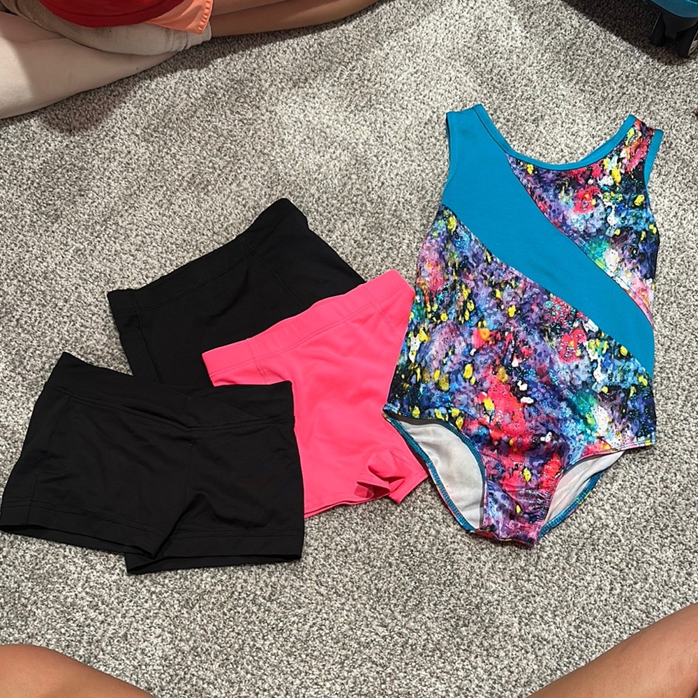 Colorful Girls' Dance/Gymnastics leotard and Shorts